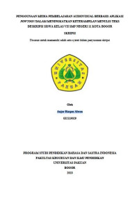 Penggunaan Media Pembelajaran Audiovisual Berbasis Aplikasi POWTOON Dalam Meningkatkan Keterampilan Menulis Teks Deskripsi Siswa Kelas VII SMP Negeri 11 Kota Bogor.