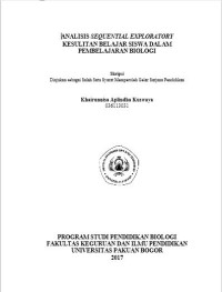 Analisis Sequential Exploratory Kesulitan Belajar Siswa Dalam Pembelajaran Biologi