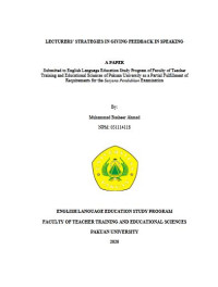 Lecturers' Starategies In Giving Feedback In Speaking