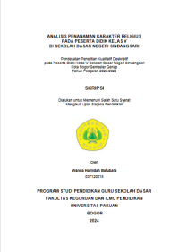 Analisis Penanaman Karakter Religius pada Peserta Didik Kelas V di Sekolah Dasar Negeri Sindangsari: Pendekatan Penelitian Kualitatif Deskriptif pada Peserta Didik Kelas V Sekolah Dasar Negeri Sindangsari Kota Bogor Semester Genap Tahun Pelajaran 2023/2024