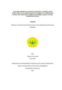 Analisis Tokoh Syanum dalam Novel Pangeran Hati Karya Mellyana Dhian dengan Pendekatan Psikologi Satra dan Implikasinya terhadap Pembelajaran Sastra Indonesia di SMA.