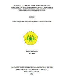 Penggunaan Video Iklan dalam Meningkatkan Keterampilan Menulis Teks Persuasif pada Siswa Kelas VIII SMP Bina Sejahtera Kota Bogor.