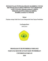 Penggunaan pupuk kandung kambing untuk meningkatkan pertumbuhan dan produksi sawi pagoda (Brassica narinosa) serta pemanfaatannya sebagai media pembelajaran e-poster