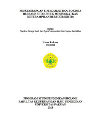 Pengembangan E-Magazine Biogekimia Berbasis Sets untuk Meningkatkan Keterampilan Berpikir Kritis.