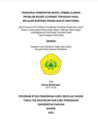 Pengaruh Penerapan Model Pembelajaran Problem Based Learning Terhadap Hasil Belajar Subtema Pekerjaan Di Sekitarku