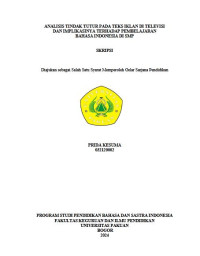 Analisis Tindak Tutur Pada Teks di Televisi dan Implikasinya Terhadap Pembelajaran Bahasa Indonesia di SMP.