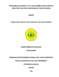 Pengembangan Media Canva pada Pembelajaran Menulis Teks Puisi pada Siswa Kelas VII SMPN 10 Kota Bogor.