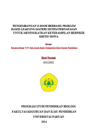 Pengembangan E-BOOK berrbasis problem based learnimg sistem pernapasan untuk meningkatkan keterampilan berpikir kritis siswa
