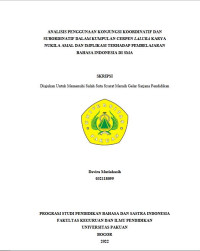 Analisis Penggunaan Konjungsi Koordinatif dan Subordinatif dalam Kumpulan Cerpen Laluba Karya Nukila amal dan Implikasi Terhadap Pembelajaran Bahasa Indonesia di SMA