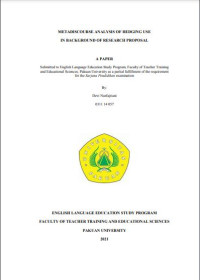 Metadiscourse Analysis Of Hedging Use In Background Of Research Proposal