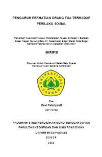 PENGARUH PERHATIAN ORANG TUA TERHADAP
PERILAKU SOSIAL