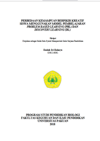 Perbedaan Kemampuan Berpikir Kreatif Siswa Menggunakan Model Pembelajaran Problem Based Learning (PBL) dan Discovery Learning (DL)