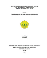 Analisis Kesalahan Penggunaan Kalimat Efektif pada Teks Eksposisi Siswa Kelas VIII SMP Bina Sejahtera Kota Bogor