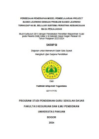 Perbedaan Penerapan Model Pembelajaran Project Based Learning Dengan Problem Based Learning Terhadap Hasil Belajar Subtema Peristiwa Kebangsaan Masa Penjajahan