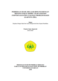 Image of Perbedaan Hasil Belajar Biologi Dengan Menggunakan Model Team Assisted Individualization (TAI) dan Problem Based Learning (PBL)