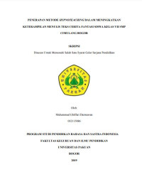 Penerapan Metode Hypnoteaching dalam Meningkatkan Keterampilan Menulis Teks Cerita Fantasi Siswa Kelas VII SMP Cimulang Bogor.