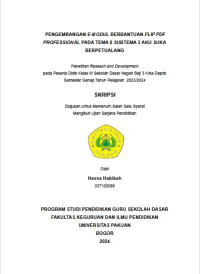 pengembangan e-modul berbantuan flip PDF professional pada tema 8 subtema 3 aku suka berpetualang