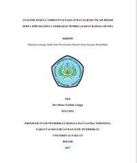 Analisis Makna Ambiguitas Pada Surat Kabar Inilah Bogor Serta Implikasinya Terhadap Pembelajaran Bahasa Di SMA