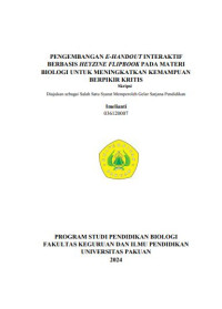 Pengembangan E-Handout Interaktig Berbasis Heyzine Flipbook pada materi Biologi untuk Meningkatkan Kemampuan Berpikir Kritis