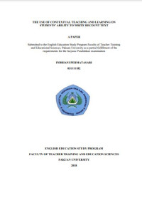 The Use OF Contextual Teaching And Learning On Students Ability To Write Recount Text