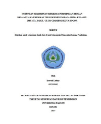 Hubungan kemampuan membaca Pemahaman dengan Kemampuan Meringkas Teks Eksemplum pada Siswa Kelas XI SMP MTs. Darul 'Ulum Cimahpar Kota Bogor