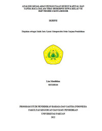 Analisis Kesalahan Penggunaan Hurif Kapital Dan Tanda Baca Dalam Teks Dalam Teks Deskripsi Siswsa Kelas VII SMPN 5 Kota Bogor