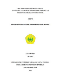 Analisis  Patologi Sosial Dalam Novel Retak Karya Azhara Natasya Dan Implikasinya Dalam Pembelajaran Bahasa Indonesia Di SMA