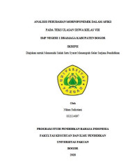 Analisis Perubahan Morfofonemik Dalam Afiks Pada Teks Ulasan Siswa Kelas VIII SMP Negeri 1 Dramaga Kabupaten Bogor