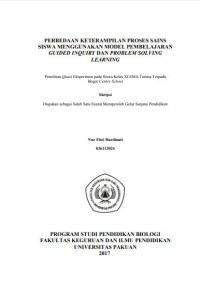 Perbedaan Keterampilan Proses Sains Siswa Menggunakan Model Pembelajaran Guided Inquiry Dan Problem Solving Learning