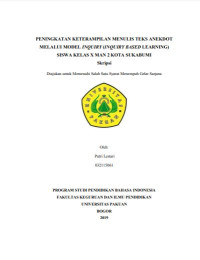 Peningkatan Keterampilan Menulis Teks Anekdot Melalui Model Inquiry  (Inquiry based learning) Siswa Kelas X MAN 2 Kota Sukabumi.