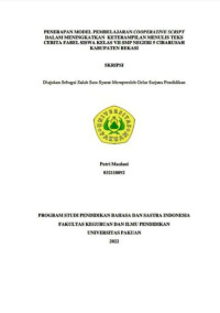 Penerapan Model Pembelajaran Cooperative Script dalam Meningkatkan Keterampilan Menulis Teks Cerita Fabel Siswa Kelas VII SMP Negeri 5 Cibarusah Kabupaten Bekasi.