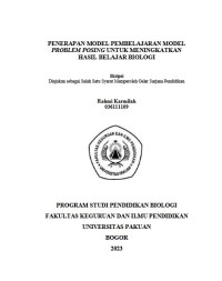 Penerapan Model Pembelajaran Model Problem Posing untuk Meningkatkan Hasil Belajar Biologi