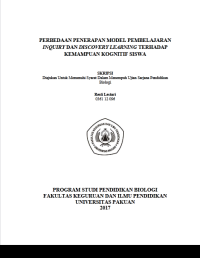 Perbedaan Penerapan Model Pembelajaran Inquiry Dan Discovery Learning Terhadap Kemampuan Kognitif Siswa