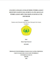 Analisis Langkah-Langkah  Model Pembelajaran Discovery Learning  Dalam Rencana Pembelajaran (RPP) Teks Explanasi Kelas VIII  SMP Bogor