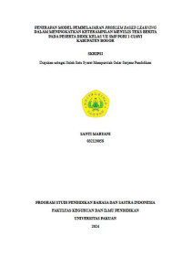 Penerapan Model Pembelajaran Problem Based Learning Dalam Meningkatkan Keteramopilan Menulis Teks Berita Pada Peserta Didik Kelas VII SMP PGRI 1 ciawi kabupaten bogor.