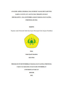 Analisis Aspek Leksikal dalam Buku Sajak Mencari Pura karya I Gusti Ayu Agung Mas Triadnyani dan Implikasinya dalam Pembelajaran Bahasa dan Sastra Indonesia di SMA