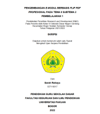 Pengembangan E-modul Berbasis Flip PDF Profesional Pada Tema 8 Subtema 2 Pembelajaran 1 : Pendekatan Penelitian Research and Development (R&D) Pada Peserta Didik Kelas IV SDN Genteng Kecamatan Bogor Selatan Semeter Genap Tahun Pelajaran 2021/2022