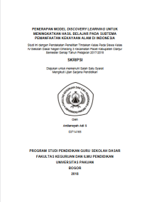 Image of PENERAPAN MODEL DISCOVERY LEARNING UNTUK
MENINGKATKAN HASIL BELAJAR PADA SUBTEMA
PEMANFAATAN KEKAYAAN ALAM DI INDONESIA