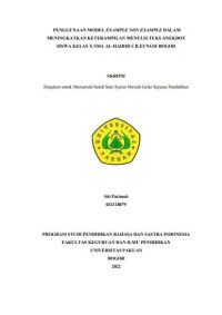 Penggunaan Model Example Non Example Dalam Meningkatkan  Keteramplian Menulis Teks Anekdot Siswa Kelas X SMA AL- HADUD Cilengsi Bogor