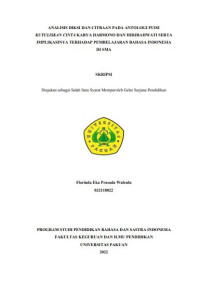 Analisis Diksi dan Citraan pada Antologi Puisi Kutuliskan Cinta Karya Harmono dan Hidjrahwati Serta Implikasinya Terhadap Pembelajaran Bahasa Indonesia di SMA.