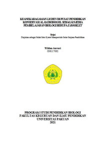 Image of Keanekaragaman Lichen Di Pusat Pendidikan Konservasi Alam Bodogol Sebagai Media Pembelajaran Biologi Berupa E-Booklet.