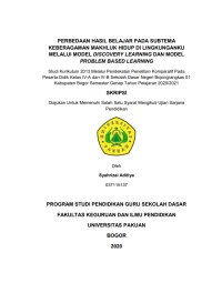 Perbedaan Hasil Belajar Pada Subtema Keberagaman Makhluk Hidup Lingkunganku Melalui Model Discovery Learning dan Model Problem Based Learning.