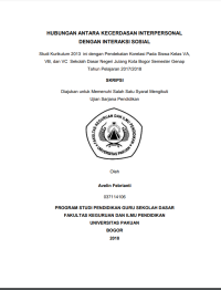 Hubungan Persepsi Kecerdasan Interpersonal Dengan Interaksi Sosial: Studi Kurikulum 2013 ini dengan Pendekatan Korelasi pada Siswa Kelas VA,VB dan VC Sekolah Dasar Negeri Julang Kota Bogor Semester Gasal Tahun Pelajaran 2018/2019