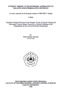 Students' errors in transforming affirmative to negative and interrogative sentences