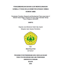 Pengembangan Bahan Ajar Menggunakan Genially pada Kelas III Materi Apakah Semua Hewan Sama : Pendekatan Penelitian Research adn Development pada Siswa Kelas III SDN Ciheuleut 02 Kota Bogor Semester Genap Tahun Pelajaran 2024/2025.