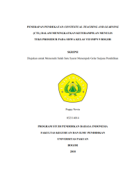 Pengaruh Pendekatan Contextual Teaching And Learning (CTL) Dalam Meningkatkan Keterampilan Menulis Teks Prosedur Pada Siswa Kelas VII SMPN 9 Bogor