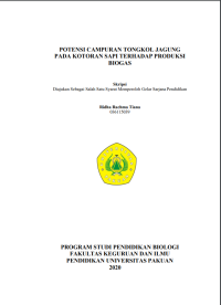 Potensi Campuran Tongkol Jagung Pada Kotoran Sapi Terhadap Produksi Biogas