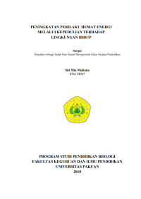 Peningkatan Perilaku Hemat Energi Melalui Kepedulian Terhadap Lingkungan Hidup