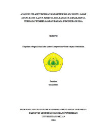 Analisis Nilai Pendidikan Karakter Dalam Novel SABAR TANPA BATAS Karya Adhitya Mulya Serta Implikasinya Terhadap Pembelajaran Bahasa Indonesia di SMA