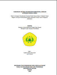 Hubungan Antara Kecerdasan Emosional Dengan Interaksi Sosial Siswa: 





Hubungan Antara  Kecerdasan Emosional Dengan Interaksi Sosial Siswa: Studi ini dengan pendekatan korelasi  pada siswa kelas V Sekolah Dasar Negeri Ciriung 04 Kabupaten Bogor semester ganjil tahun pelajaran 2020/2021